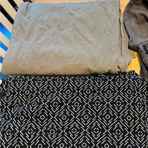 Black and White Geometric Pattern and olive green baby wraps